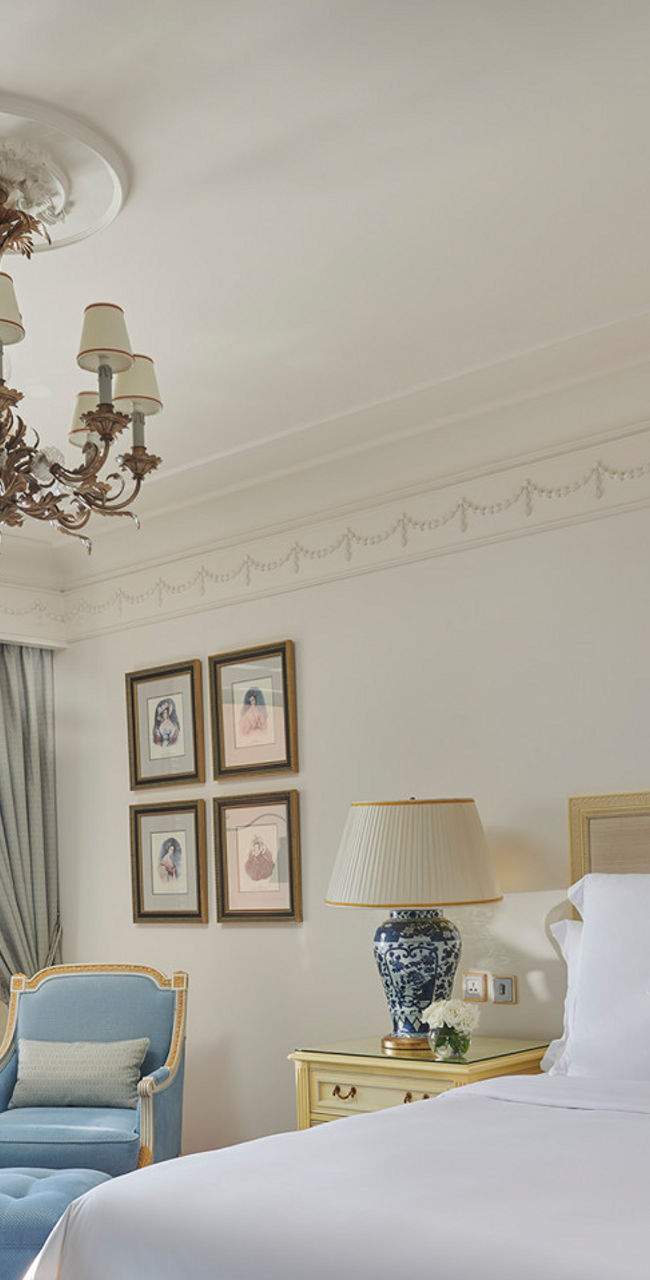 Elegant hotel room with ocean view