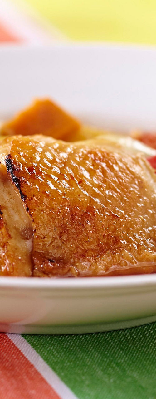 Roasted chicken with vegetables and sausage