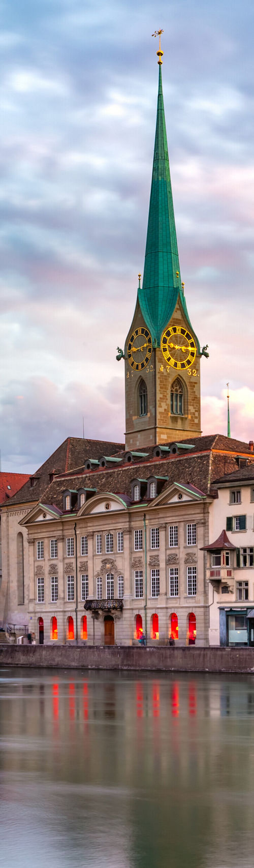 Historic Zurich cityscape with river view