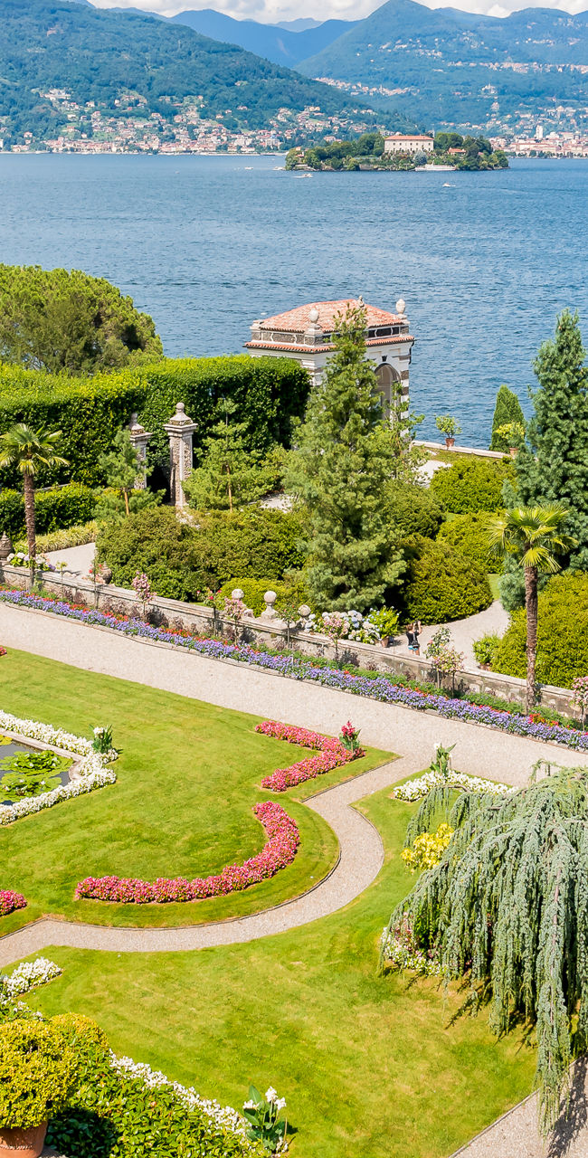 Lush Garden Overlooking Serene Lake View