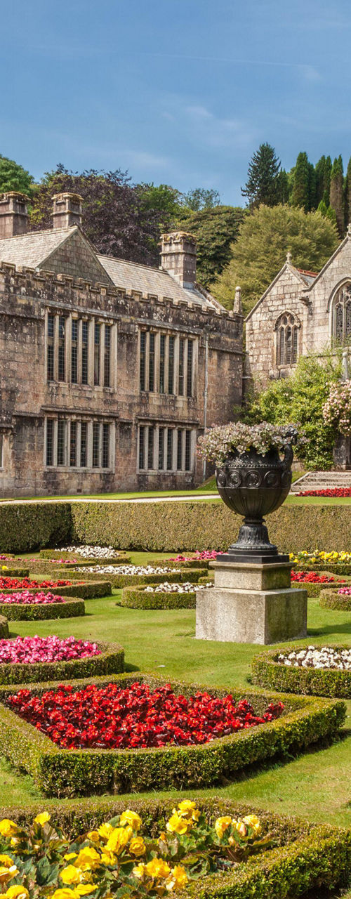 Historic estate with manicured gardens