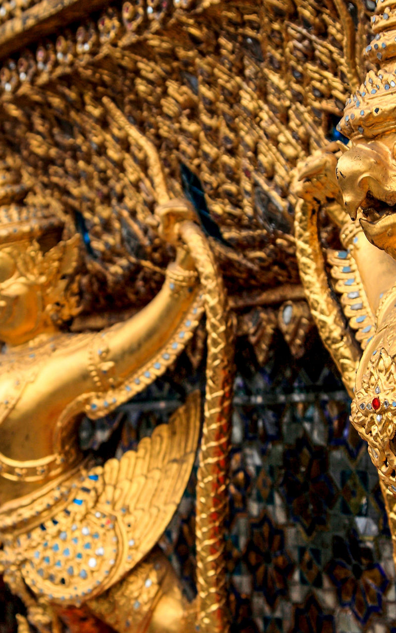 Golden Garuda statues at Thai temple