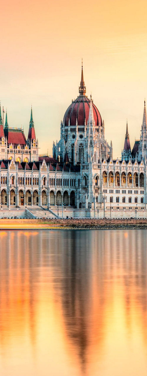 Hungarian Parliament Building at Sunset