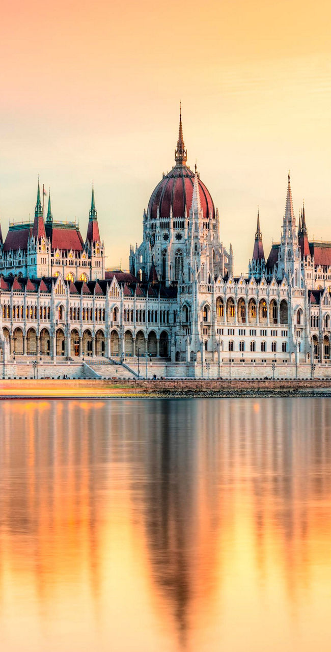 Hungarian Parliament Building at Sunset