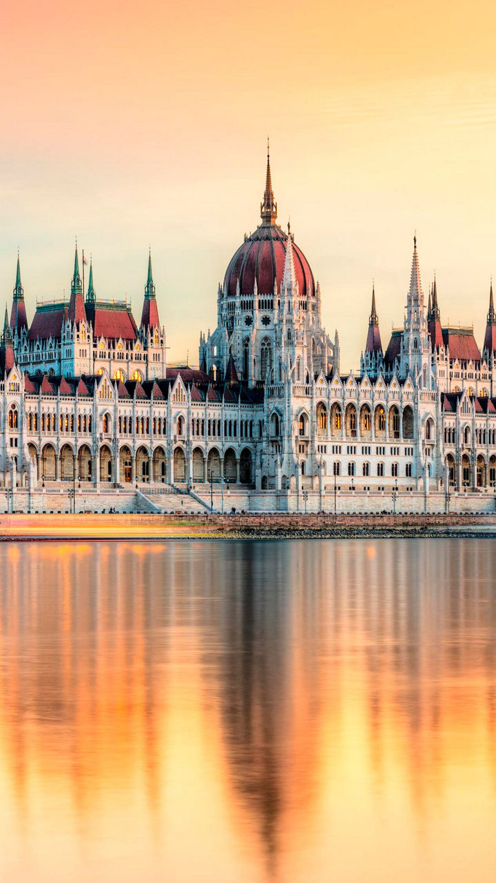 Hungarian Parliament Building at Sunset