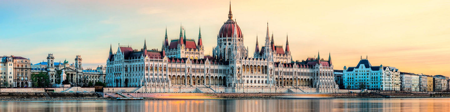 Hungarian Parliament Building at Sunset
