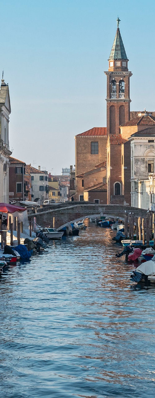 Scenic canal view in Venice, Italy