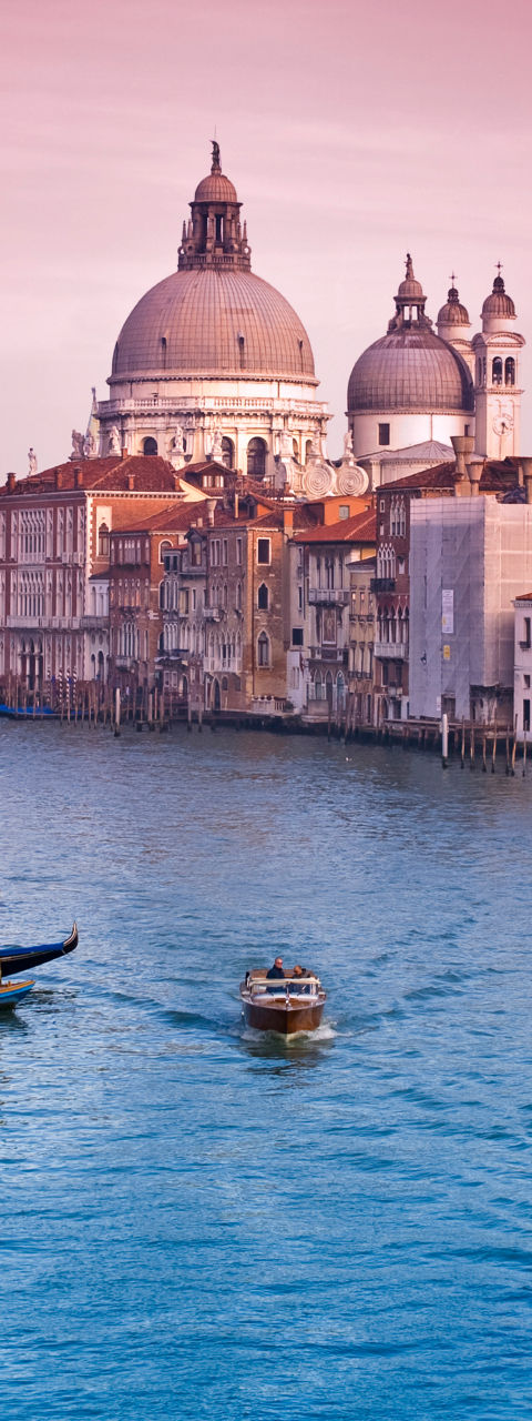 Scenic Venice canal at sunset