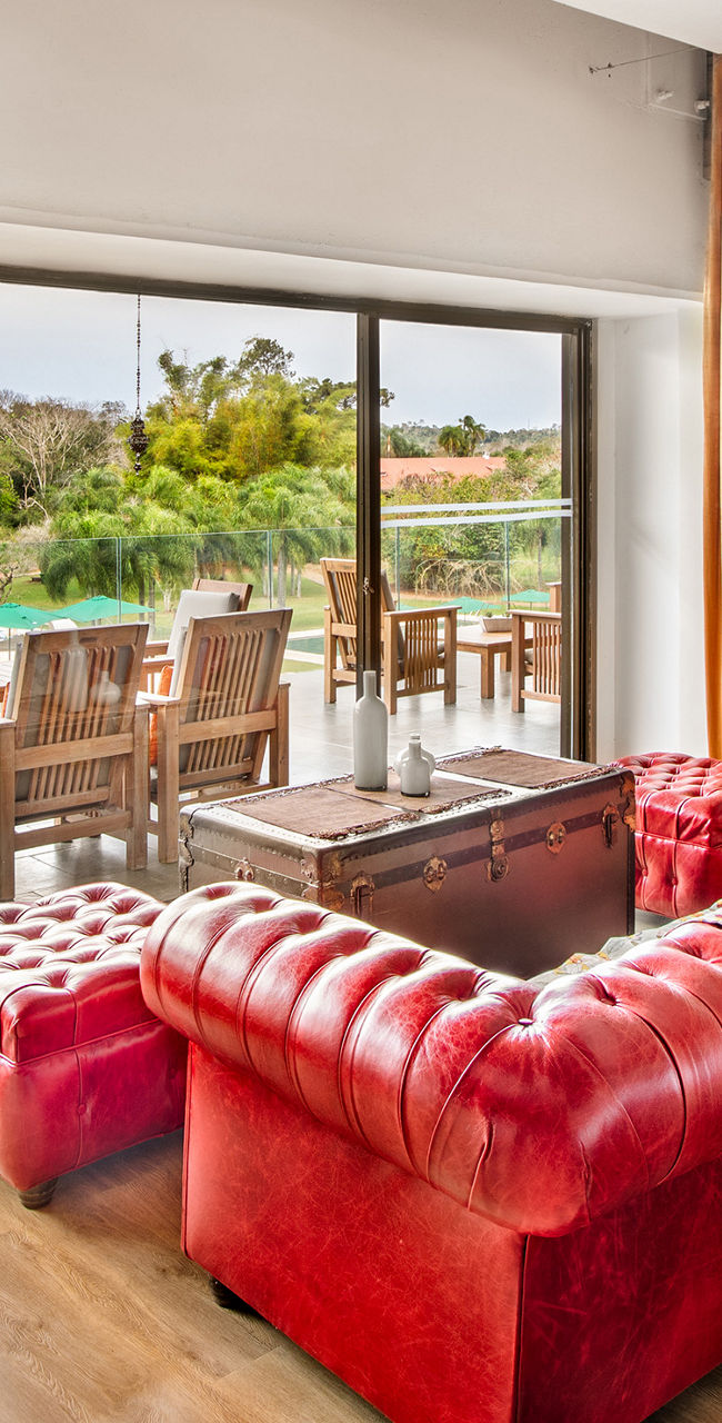 Spacious lounge with outdoor seating view