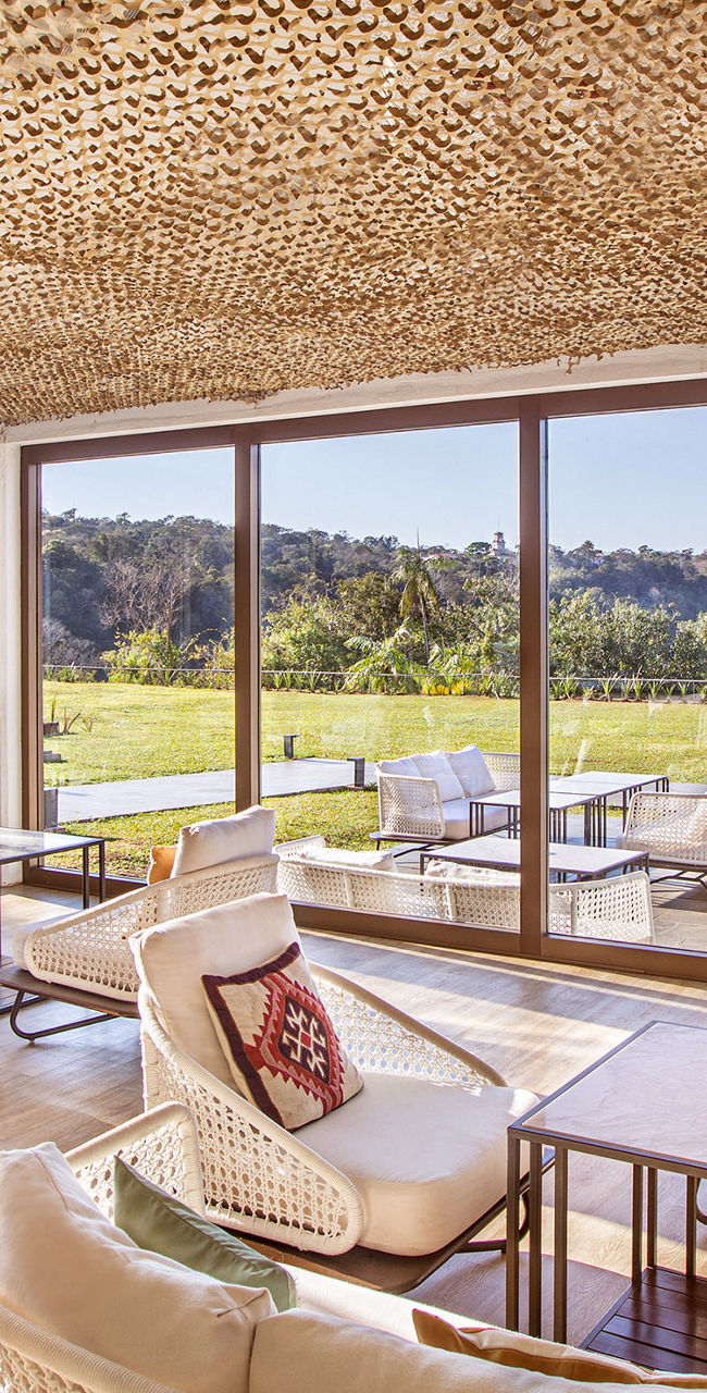 Bright lounge with scenic outdoor views