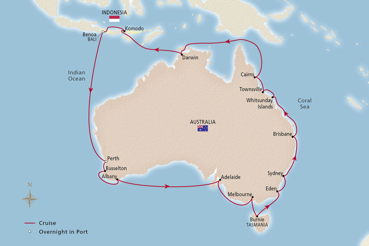 Grand Australia Circumnavigation – route map