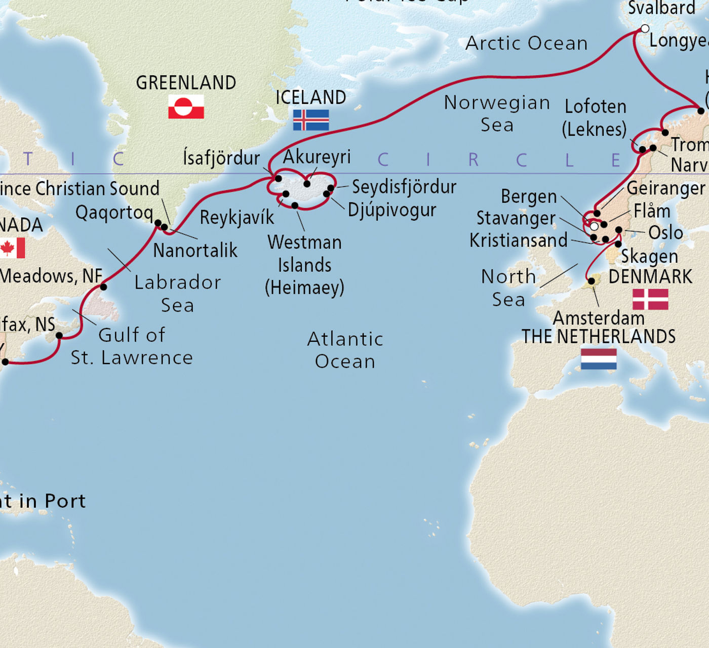 Map of Grand Fjords & Iconic Viking Shores itinerary