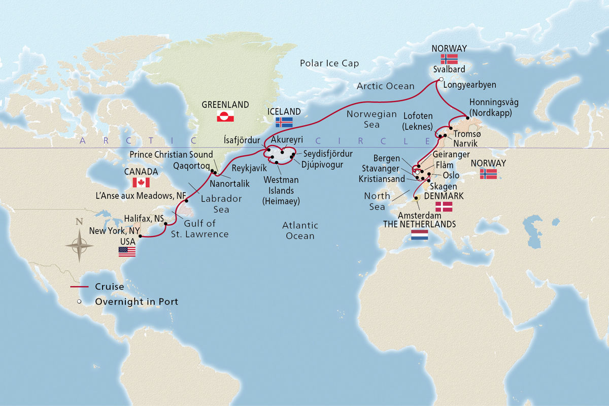 Grand Fjords & Iconic Viking Shores – route map