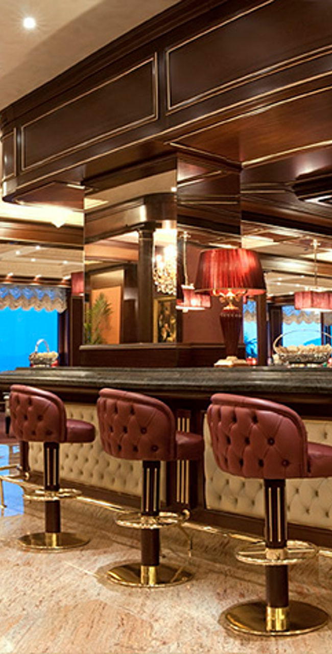 Elegant luxury bar with plush seating