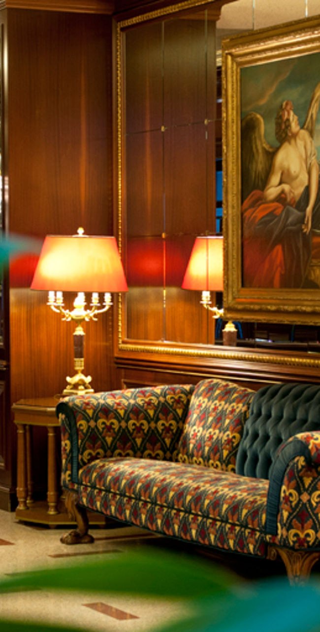 Elegant hotel lobby with classic decor