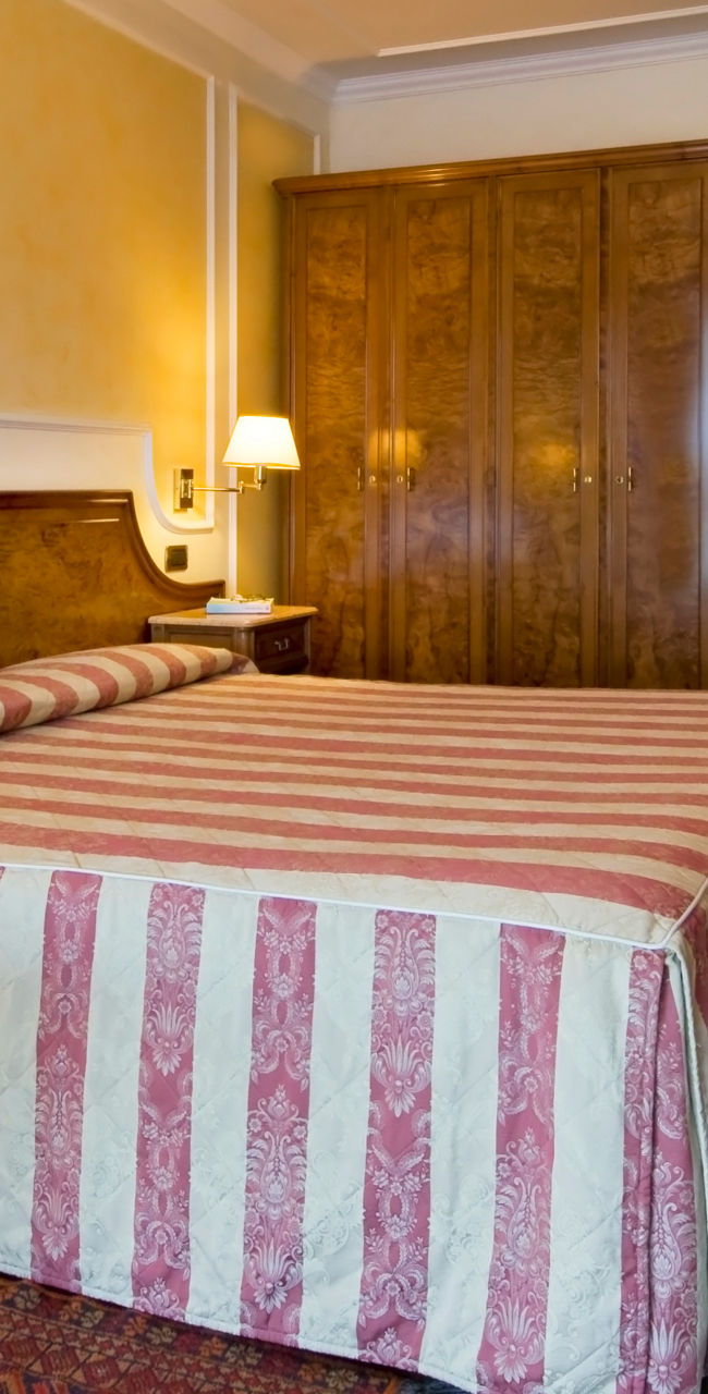 Elegant hotel room with classic decor