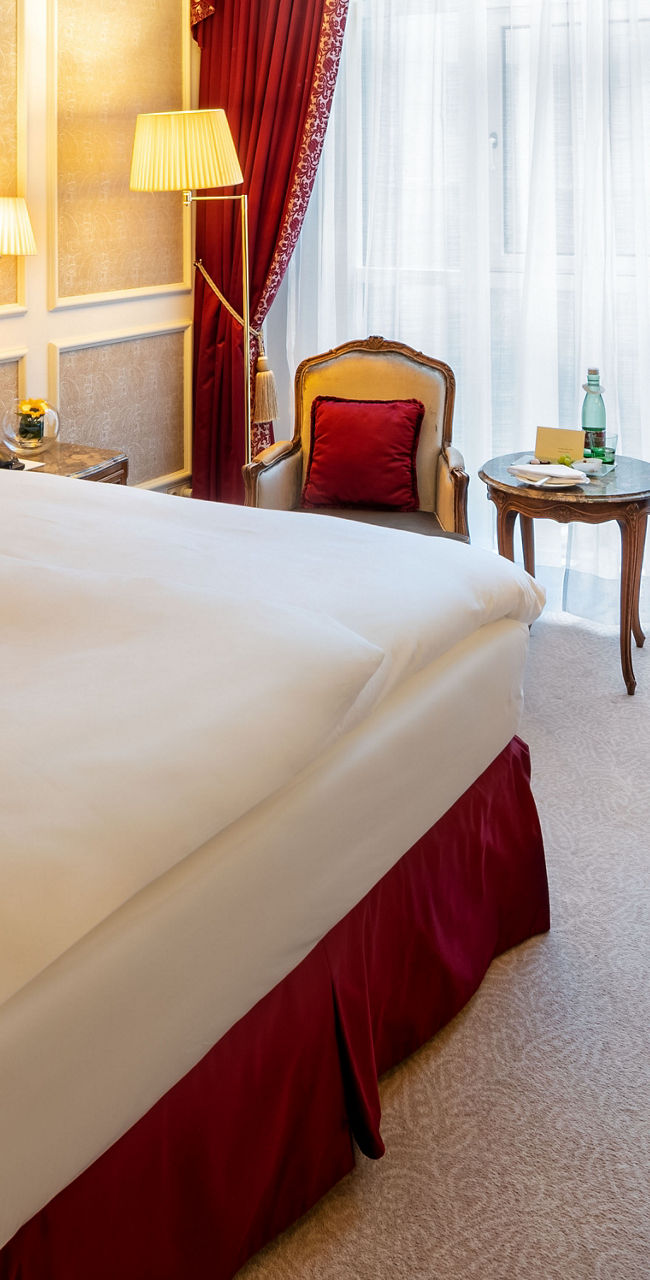 Elegant hotel room with classic decor