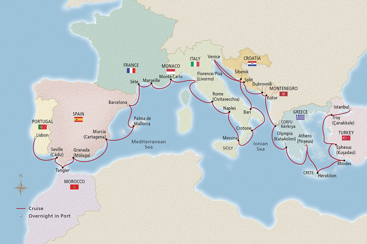 Grand Mediterranean Explorer – route map