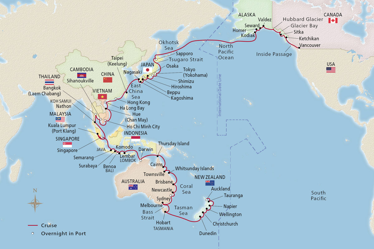 Grand Pacific Explorer – route map