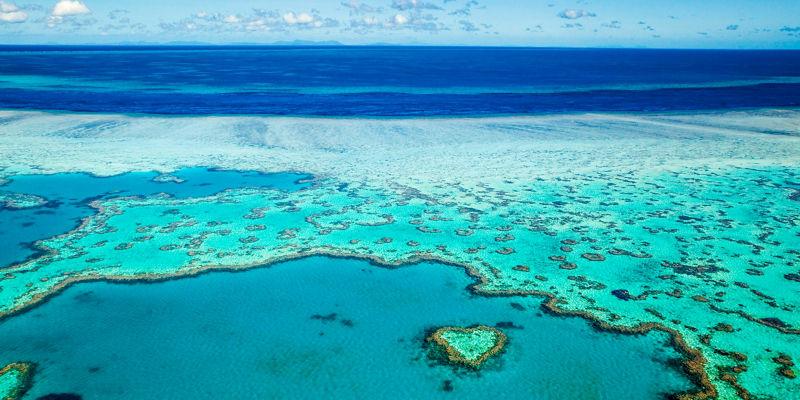 Aerial view of Great Barrier Reef