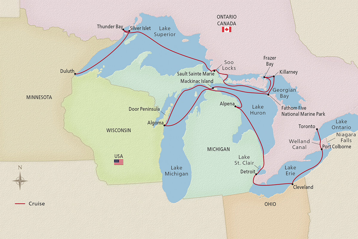 Great Lakes Collection – route map