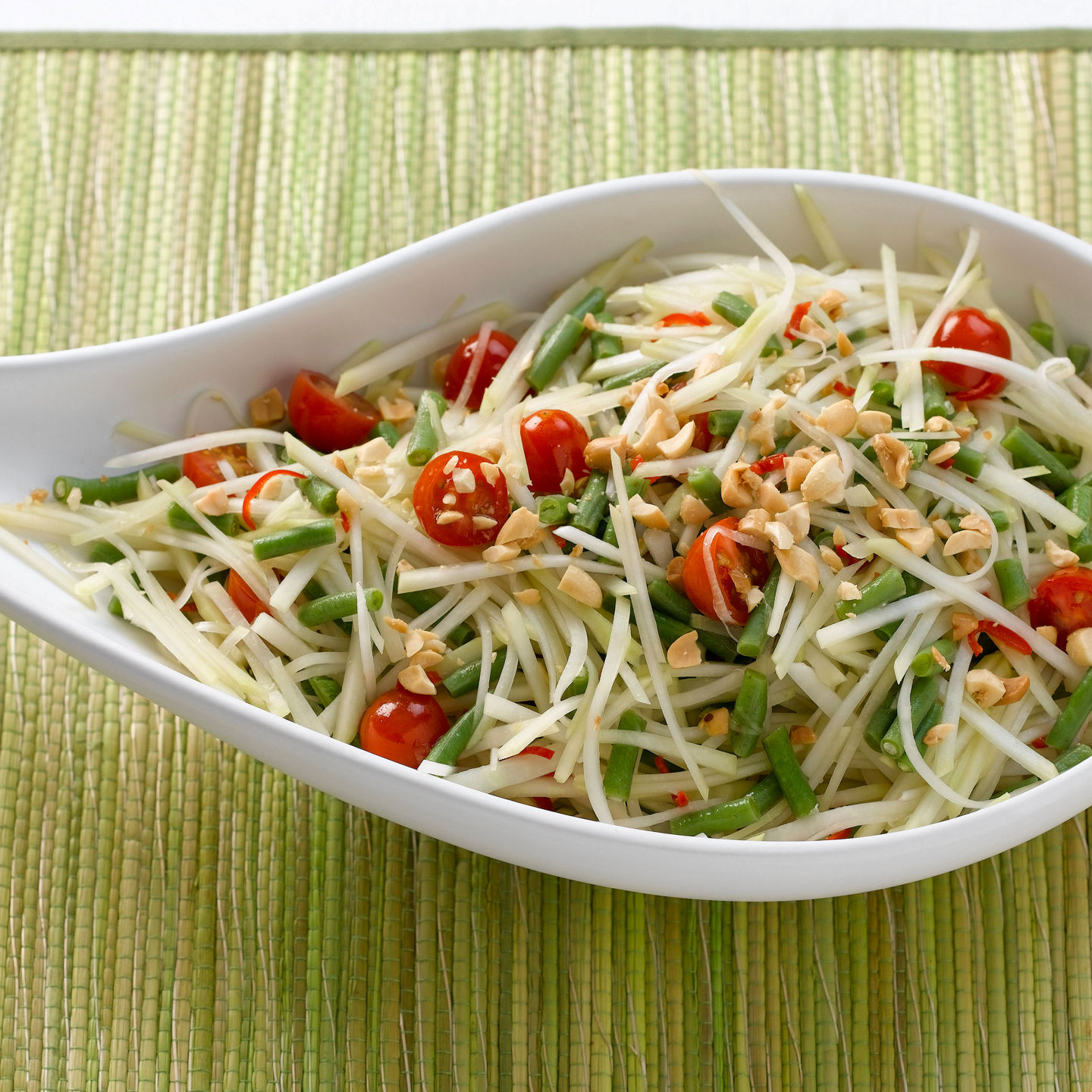 Fresh vegetable salad in white bowl