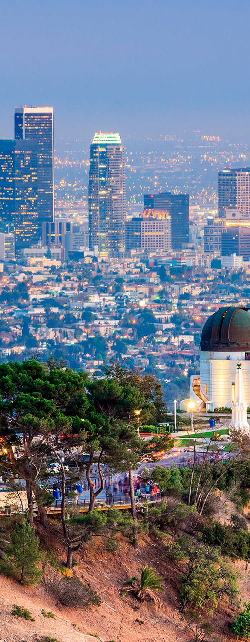 Griffith Observatory overlooking Los Angeles skyline