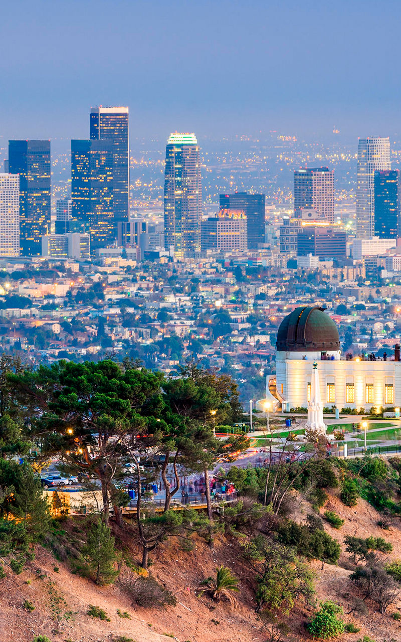 Griffith Observatory overlooking Los Angeles skyline