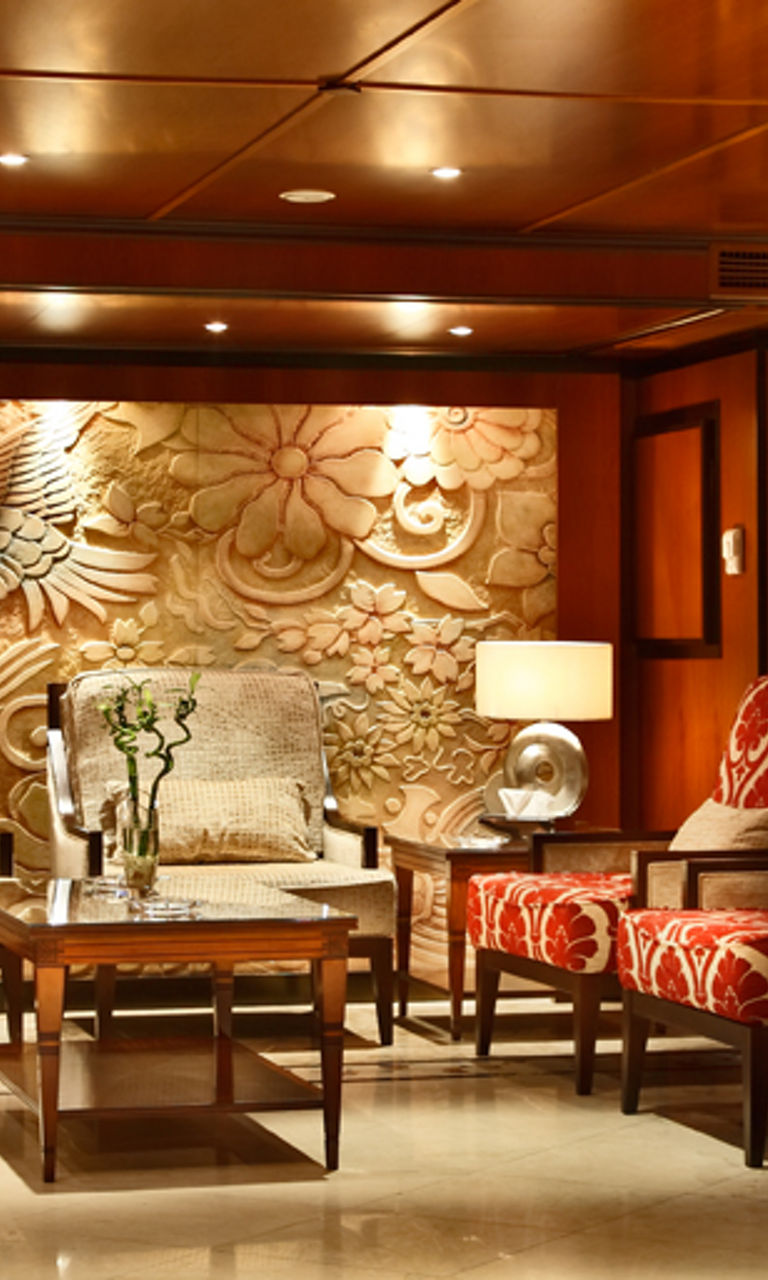 Elegant hotel lobby with warm lighting