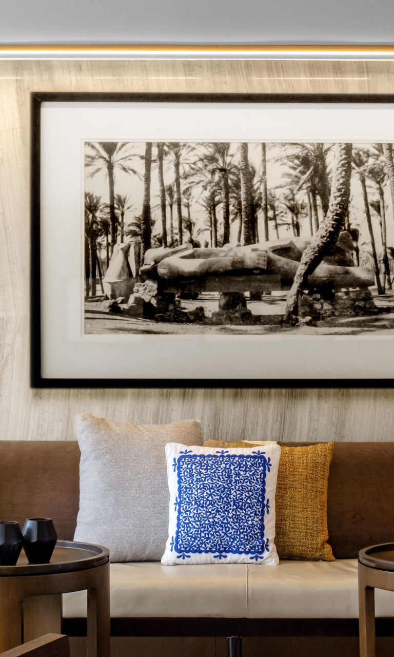 Elegant lounge with framed artwork