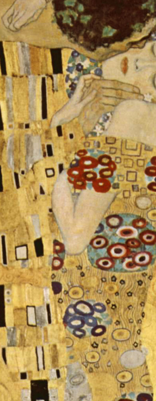 The Kiss by Gustav Klimt, golden embrace