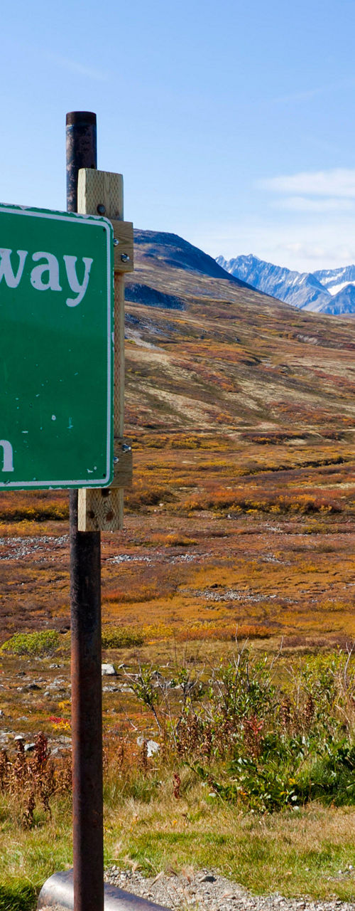 Haines Highway Summit sign with elevation