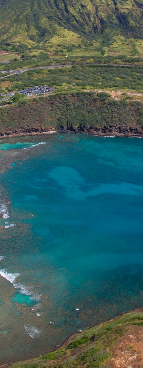 Aerial view of Hanauma Bay, Hawaii