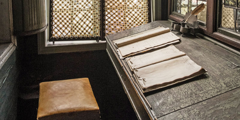 Rustic study nook with natural light