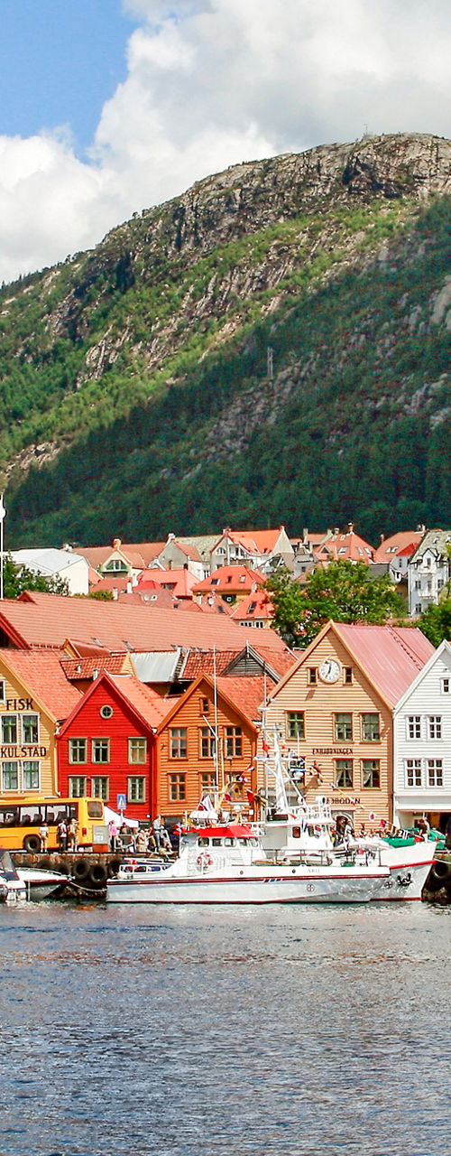 Colorful waterfront houses in Bergen, Norway