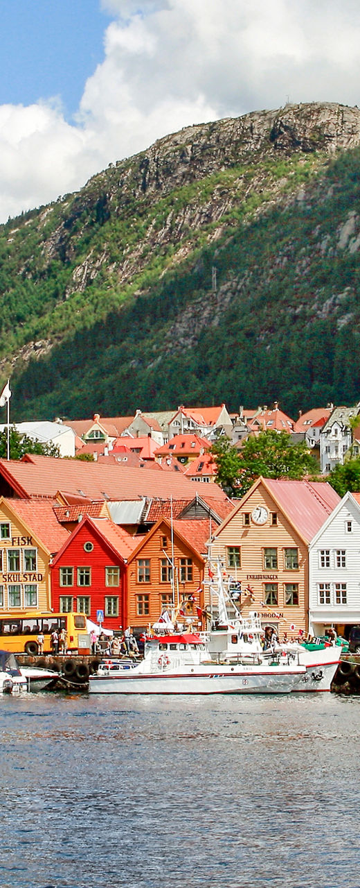 Colorful waterfront houses in Bergen, Norway