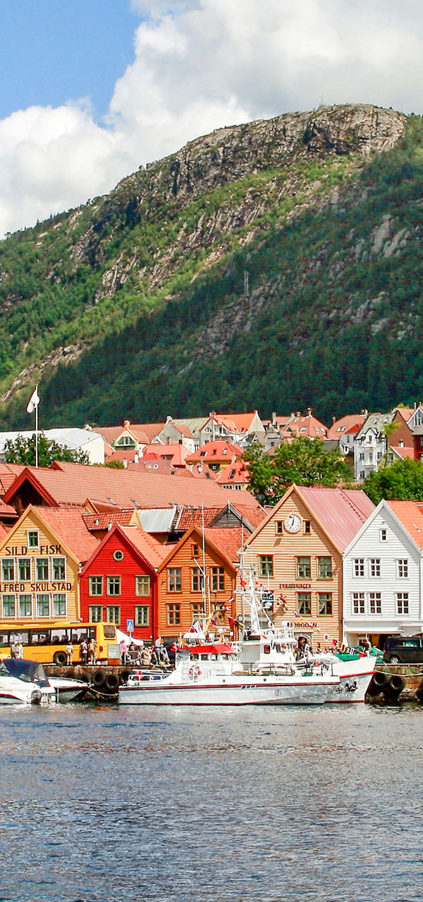 Colorful waterfront houses in Bergen, Norway