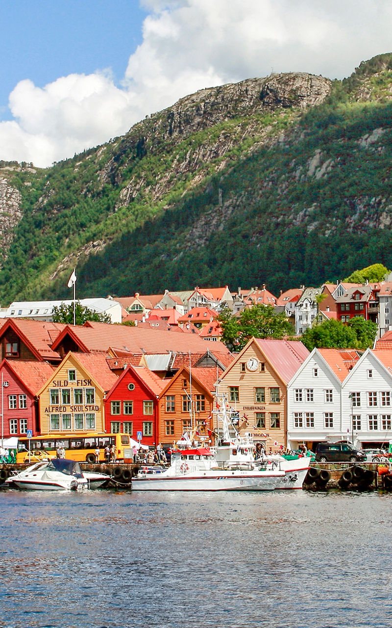Colorful waterfront houses in Bergen, Norway