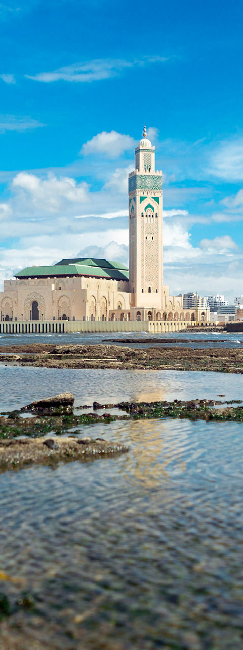 Hassan II Mosque by the ocean in Casablanca