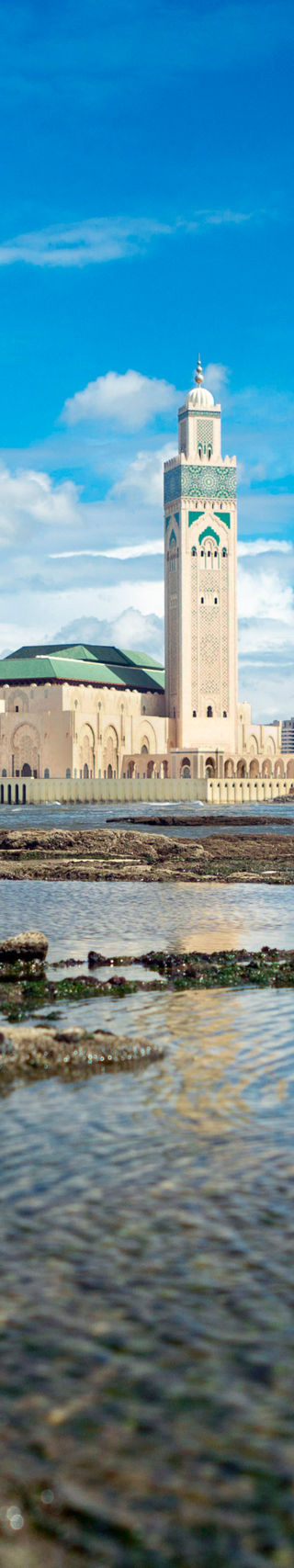 Hassan II Mosque by the ocean in Casablanca
