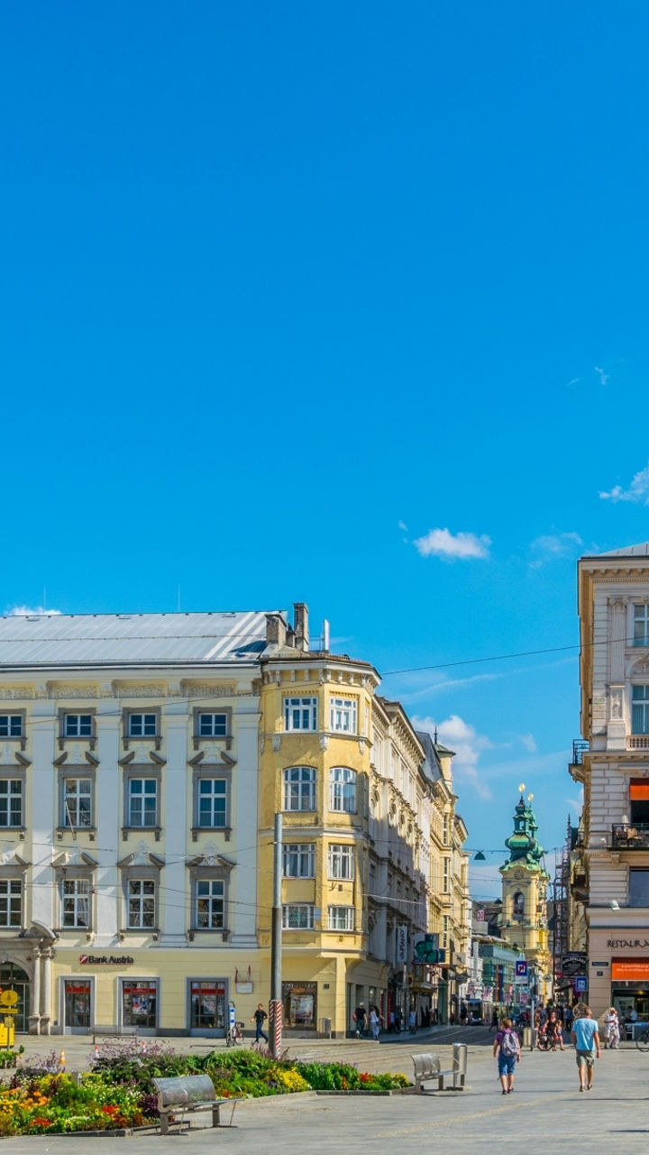 Historic European square with vibrant architecture