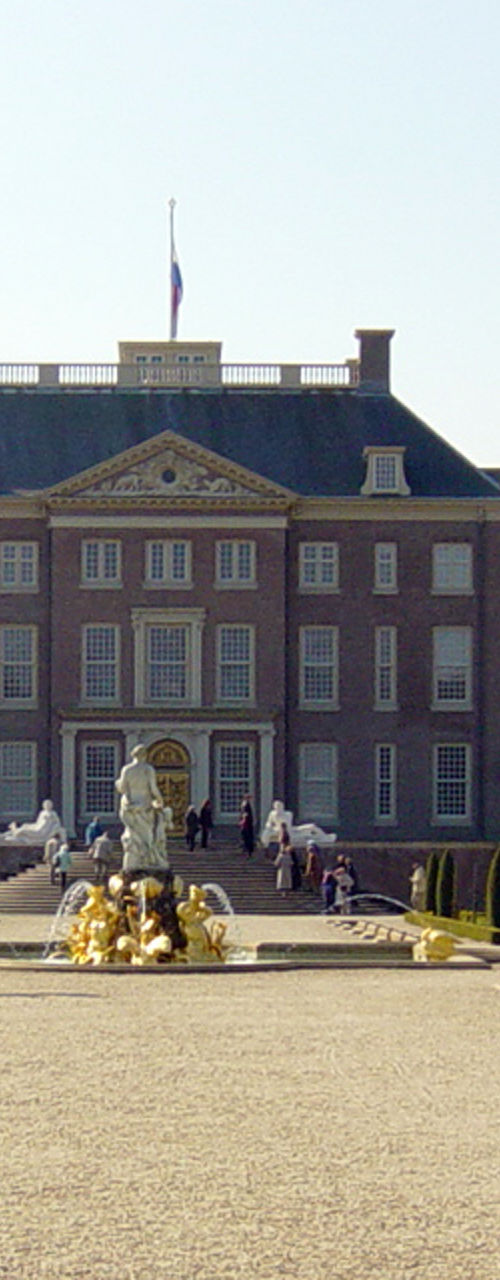 Historic palace with manicured gardens