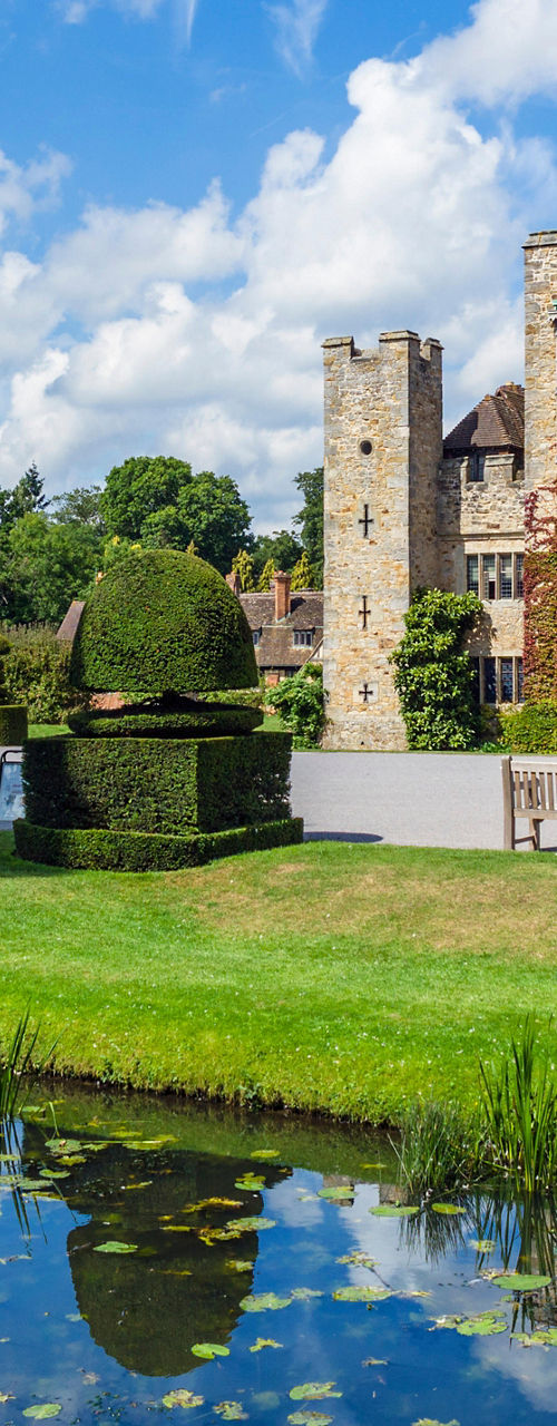 Historic castle with gardens and moat