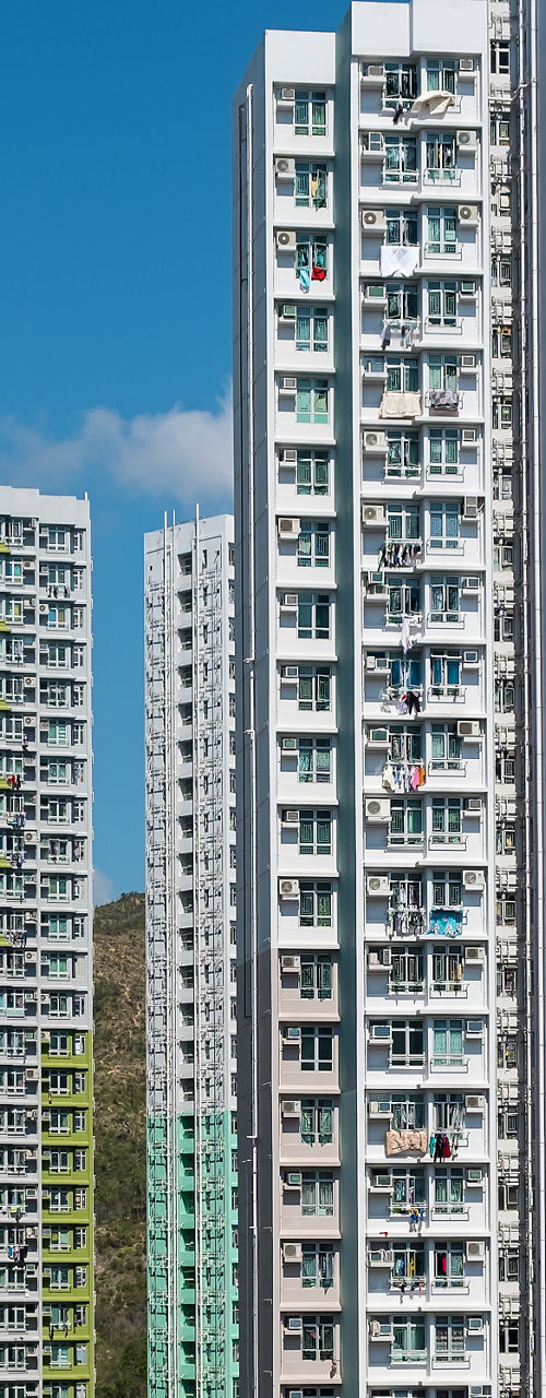 High-rise residential buildings under clear sky