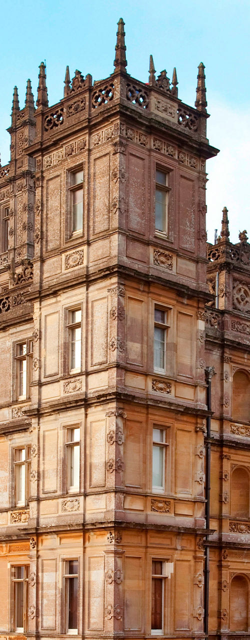 Historic English castle with ornate architecture