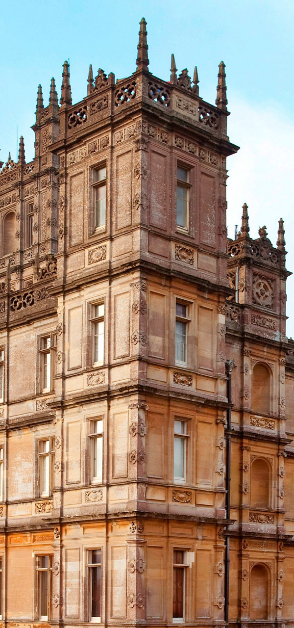 Historic English castle with ornate architecture