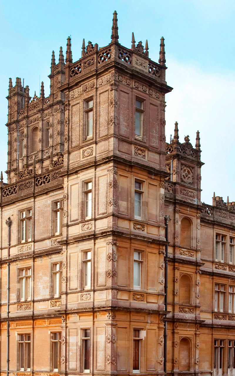 Historic English castle with ornate architecture