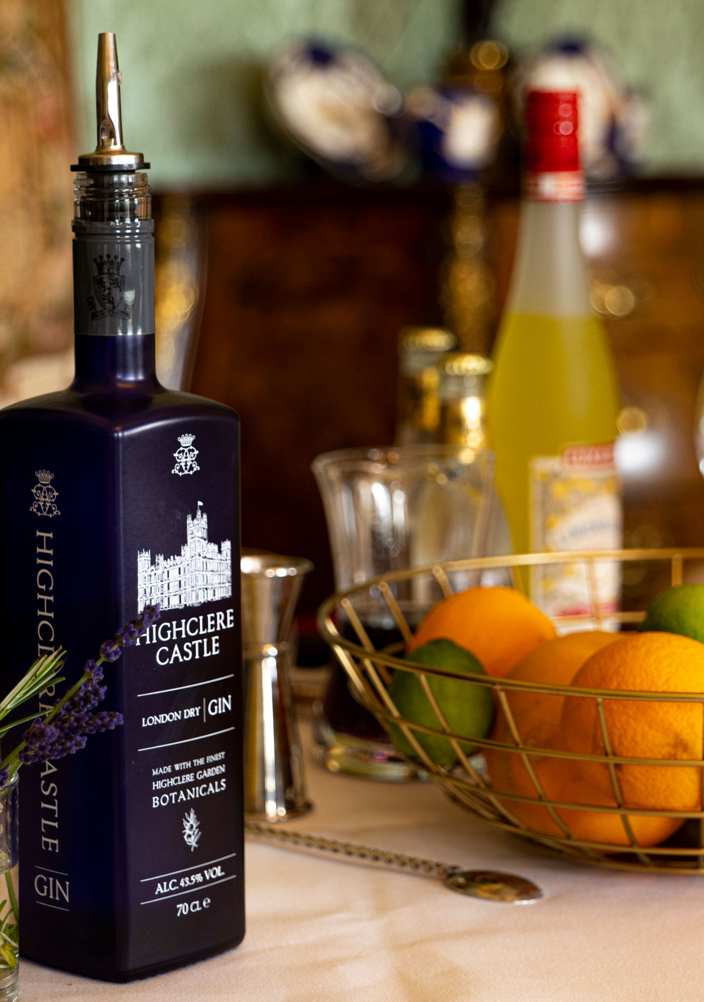 Highclere Castle Gin with citrus fruits