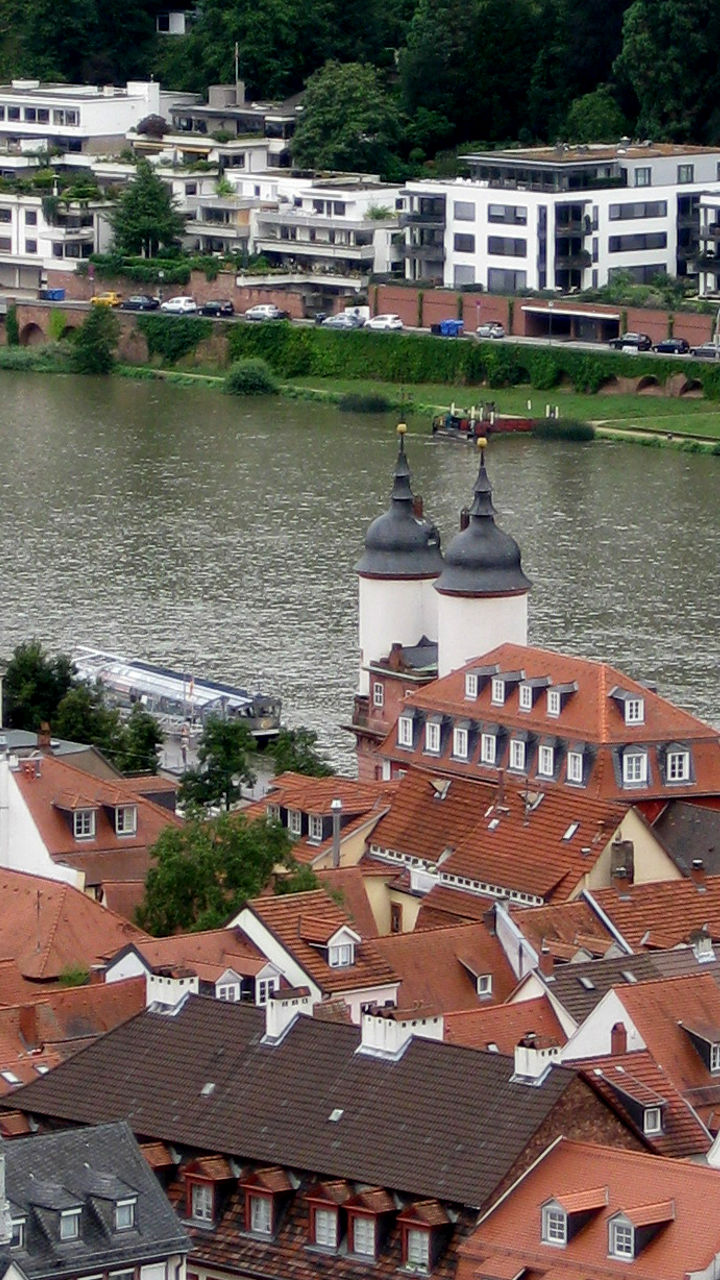 Scenic view of Heidelberg rooftops and river