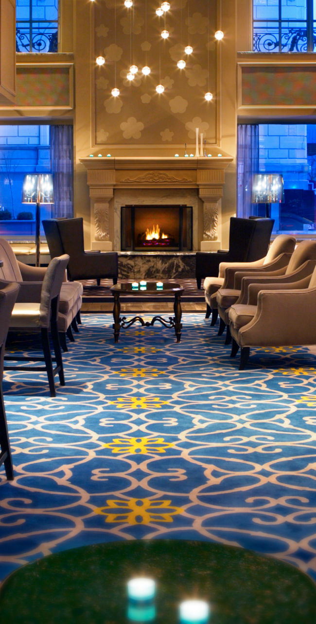 Elegant hotel lounge with modern decor